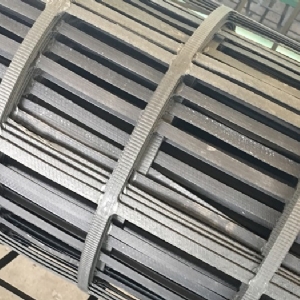 Steel plastic geogrid